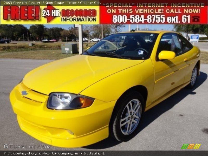 Yellow / Graphite Gray 2003 Chevrolet Cavalier LS Sport Coupe