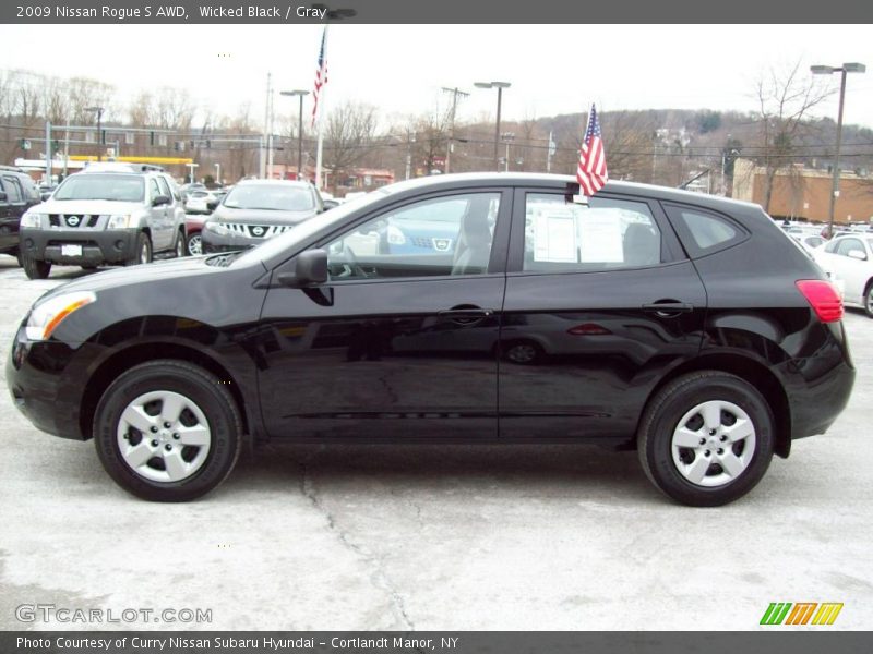 Wicked Black / Gray 2009 Nissan Rogue S AWD