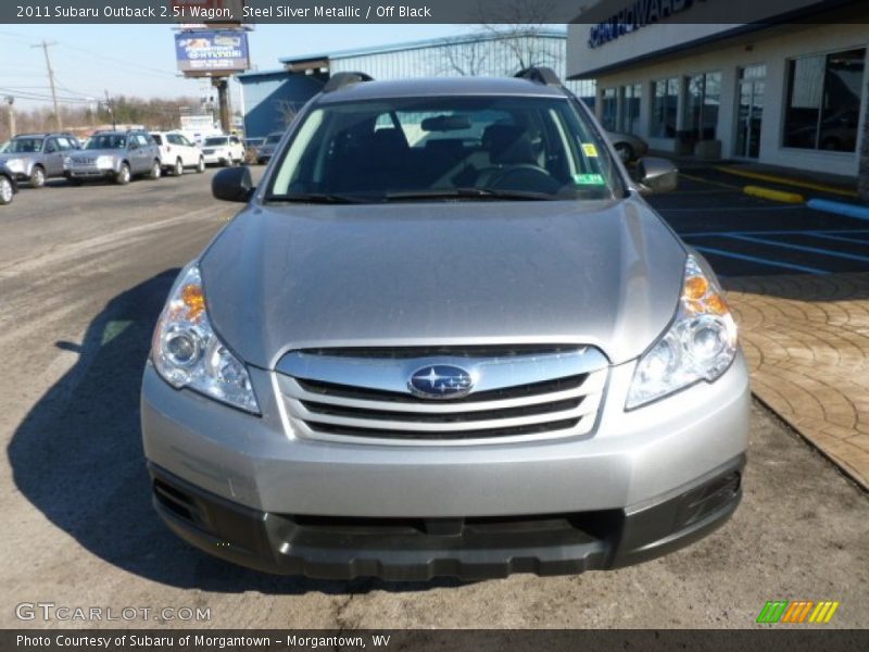 Steel Silver Metallic / Off Black 2011 Subaru Outback 2.5i Wagon