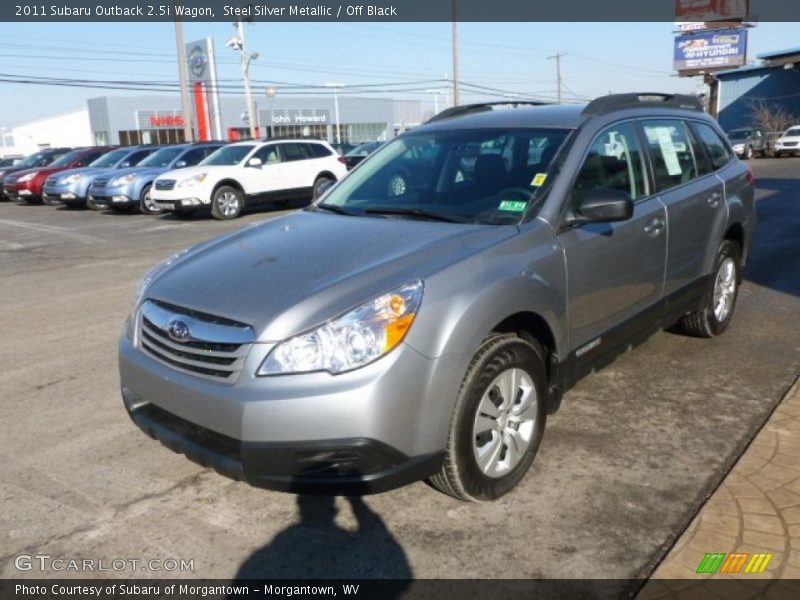 Steel Silver Metallic / Off Black 2011 Subaru Outback 2.5i Wagon