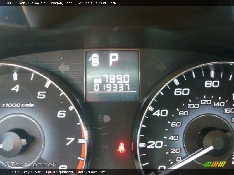 Steel Silver Metallic / Off Black 2011 Subaru Outback 2.5i Wagon
