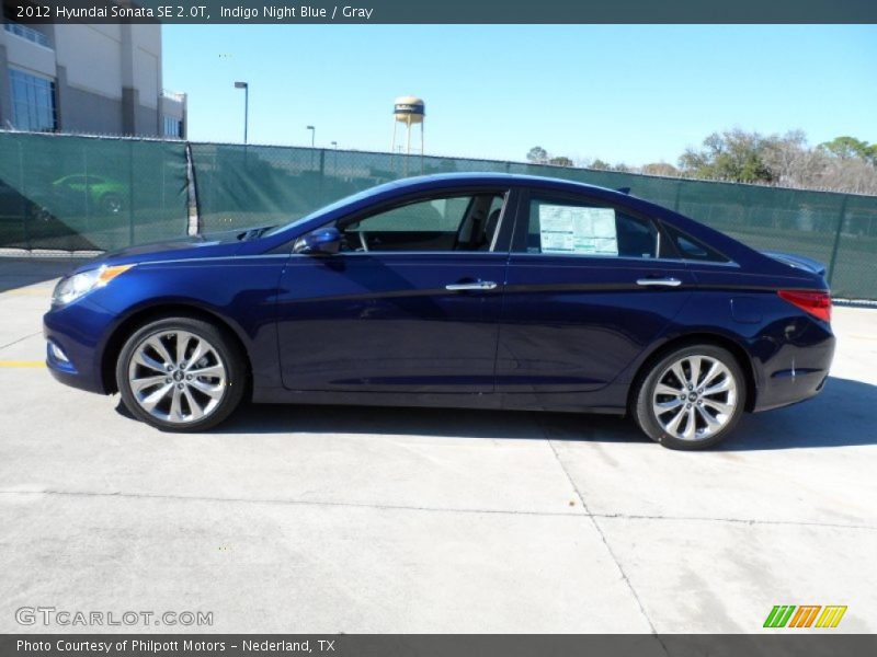 Indigo Night Blue / Gray 2012 Hyundai Sonata SE 2.0T