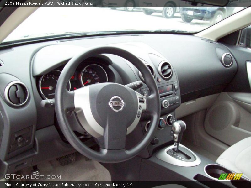 Wicked Black / Gray 2009 Nissan Rogue S AWD