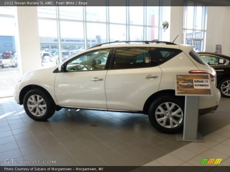 Pearl White / Beige 2012 Nissan Murano SL AWD