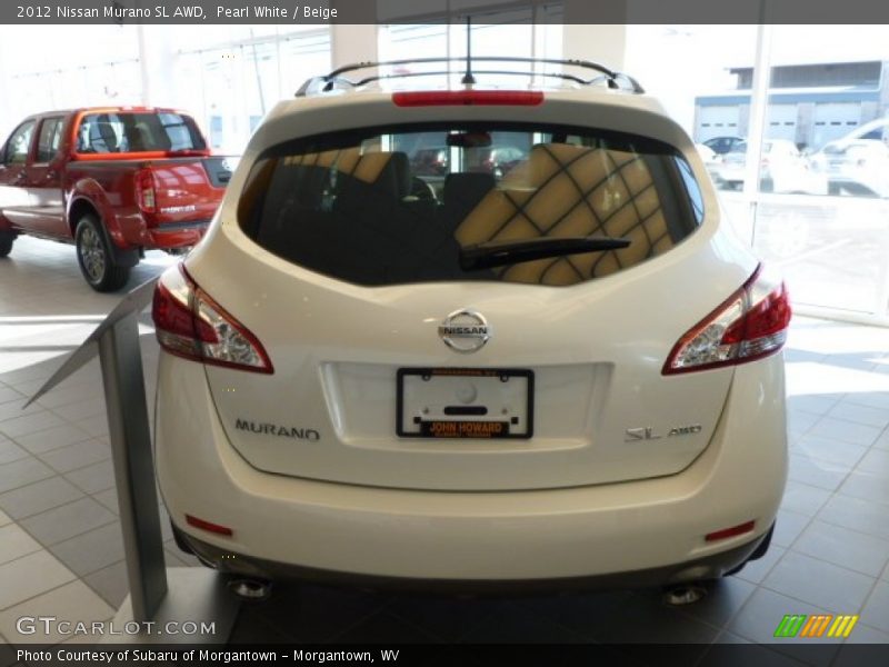Pearl White / Beige 2012 Nissan Murano SL AWD