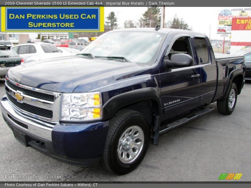 Imperial Blue Metallic / Dark Titanium 2009 Chevrolet Silverado 1500 LS Extended Cab 4x4