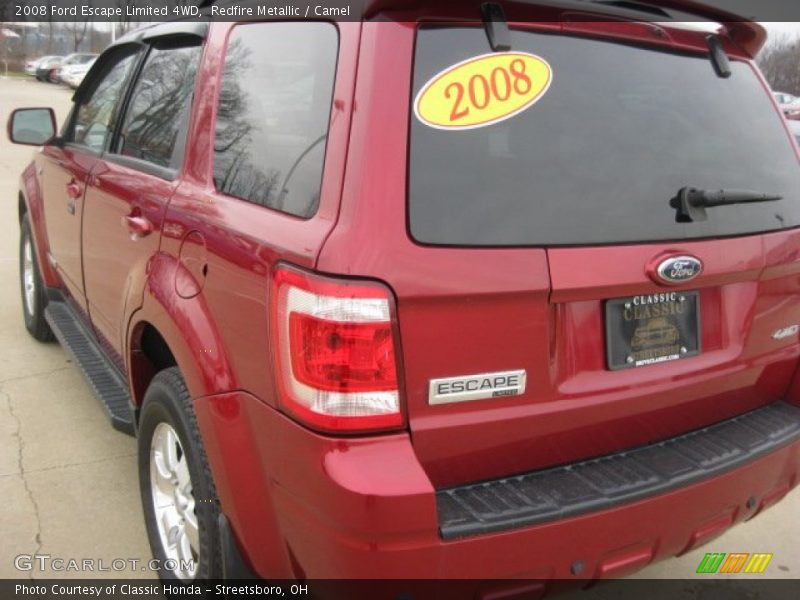Redfire Metallic / Camel 2008 Ford Escape Limited 4WD