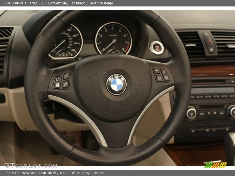 Jet Black / Savanna Beige 2008 BMW 1 Series 135i Convertible