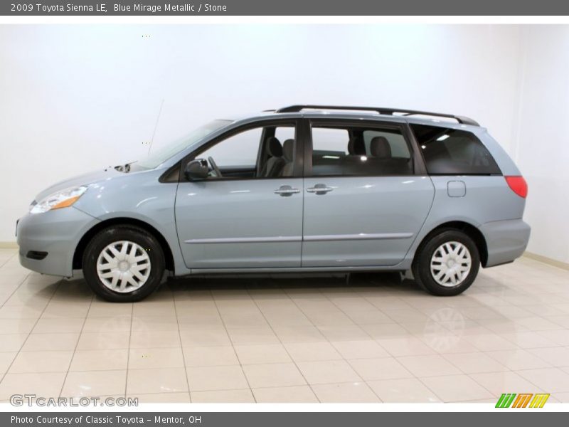 Blue Mirage Metallic / Stone 2009 Toyota Sienna LE