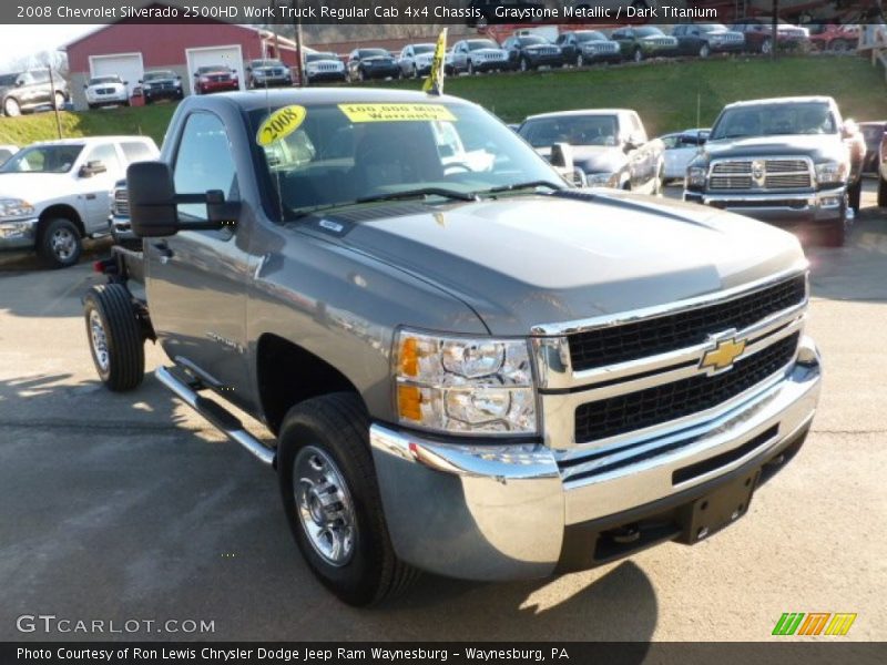 Front 3/4 View of 2008 Silverado 2500HD Work Truck Regular Cab 4x4 Chassis