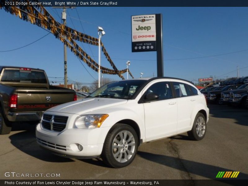 Bright White / Dark Slate Gray/Red 2011 Dodge Caliber Heat