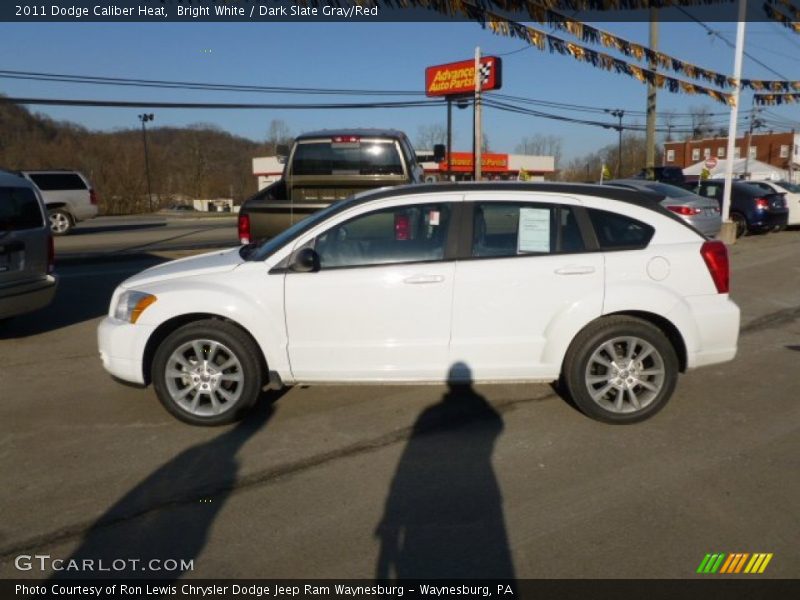 Bright White / Dark Slate Gray/Red 2011 Dodge Caliber Heat