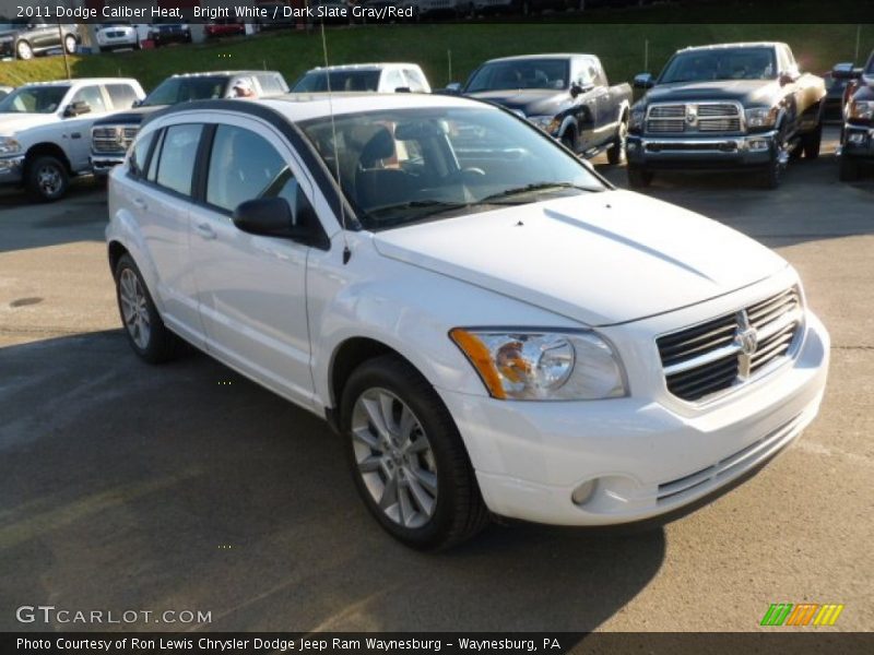 Bright White / Dark Slate Gray/Red 2011 Dodge Caliber Heat