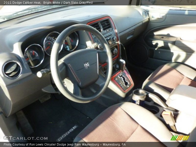 Bright White / Dark Slate Gray/Red 2011 Dodge Caliber Heat