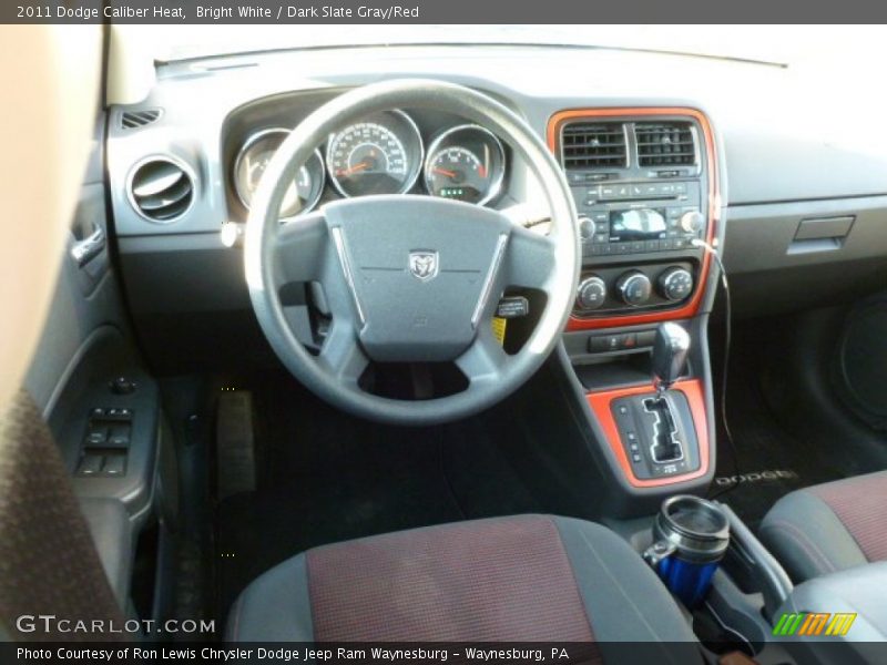 Bright White / Dark Slate Gray/Red 2011 Dodge Caliber Heat