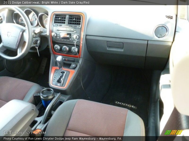 Bright White / Dark Slate Gray/Red 2011 Dodge Caliber Heat