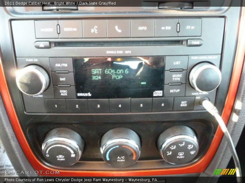 Bright White / Dark Slate Gray/Red 2011 Dodge Caliber Heat