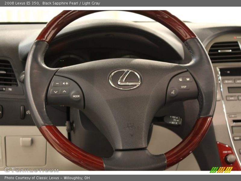 Black Sapphire Pearl / Light Gray 2008 Lexus ES 350