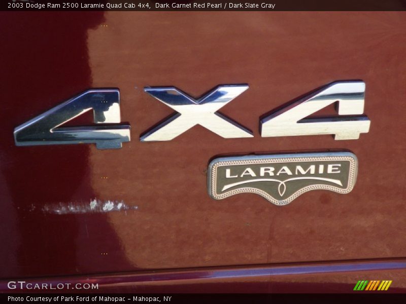 Dark Garnet Red Pearl / Dark Slate Gray 2003 Dodge Ram 2500 Laramie Quad Cab 4x4