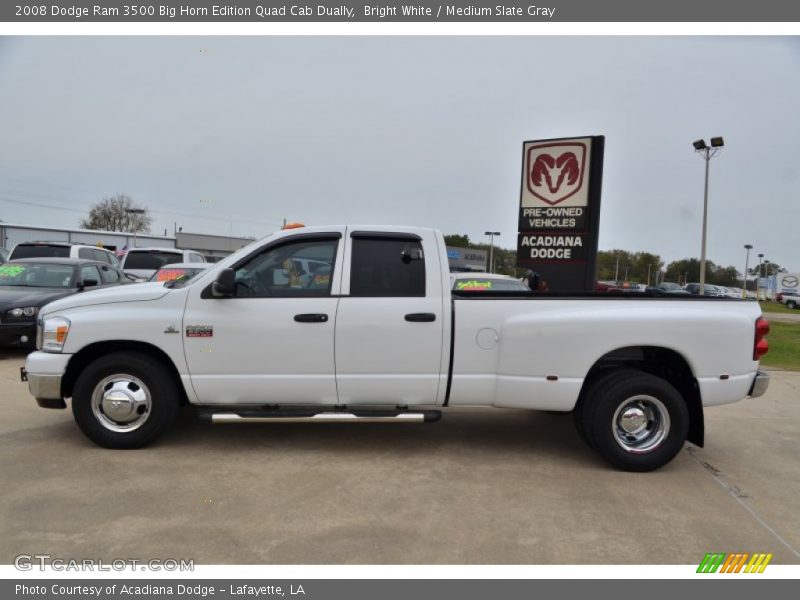 Bright White / Medium Slate Gray 2008 Dodge Ram 3500 Big Horn Edition Quad Cab Dually