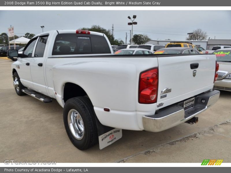 Bright White / Medium Slate Gray 2008 Dodge Ram 3500 Big Horn Edition Quad Cab Dually