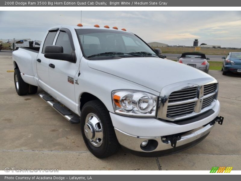 Bright White / Medium Slate Gray 2008 Dodge Ram 3500 Big Horn Edition Quad Cab Dually