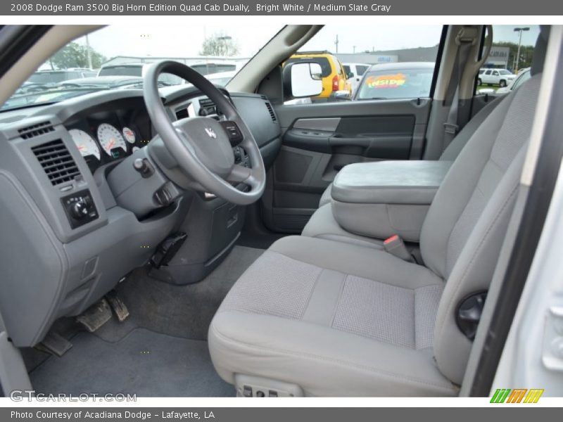 Bright White / Medium Slate Gray 2008 Dodge Ram 3500 Big Horn Edition Quad Cab Dually