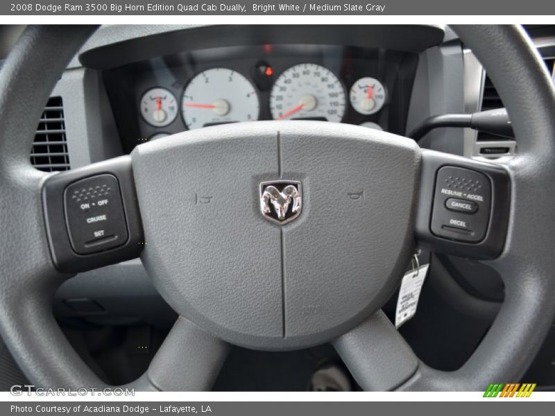 Bright White / Medium Slate Gray 2008 Dodge Ram 3500 Big Horn Edition Quad Cab Dually