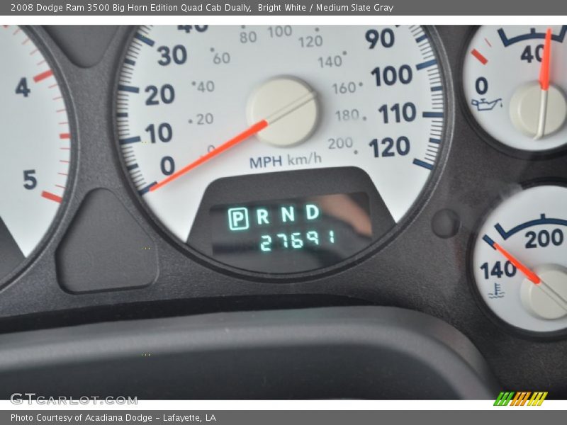 Bright White / Medium Slate Gray 2008 Dodge Ram 3500 Big Horn Edition Quad Cab Dually