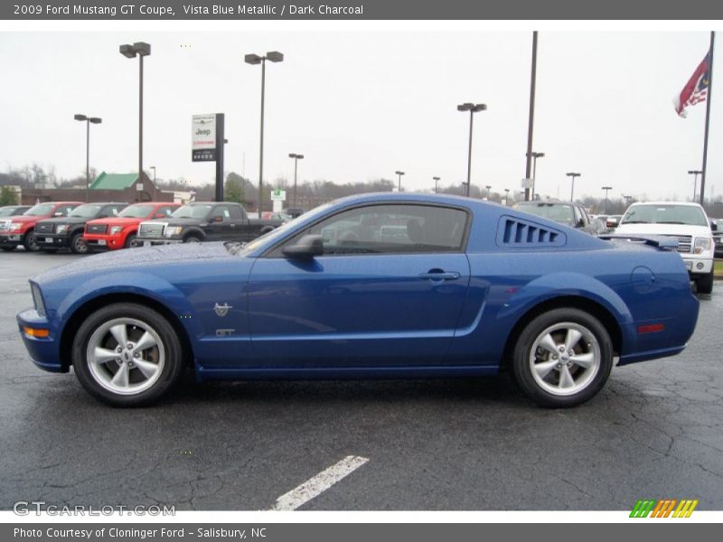 Vista Blue Metallic / Dark Charcoal 2009 Ford Mustang GT Coupe