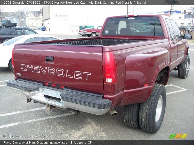 Dark Carmine Red Metallic / Neutral 1998 Chevrolet C/K 3500 K3500 Silverado Extended Cab 4x4