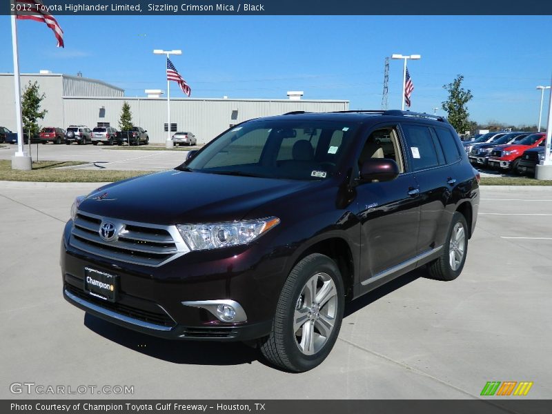 Sizzling Crimson Mica / Black 2012 Toyota Highlander Limited