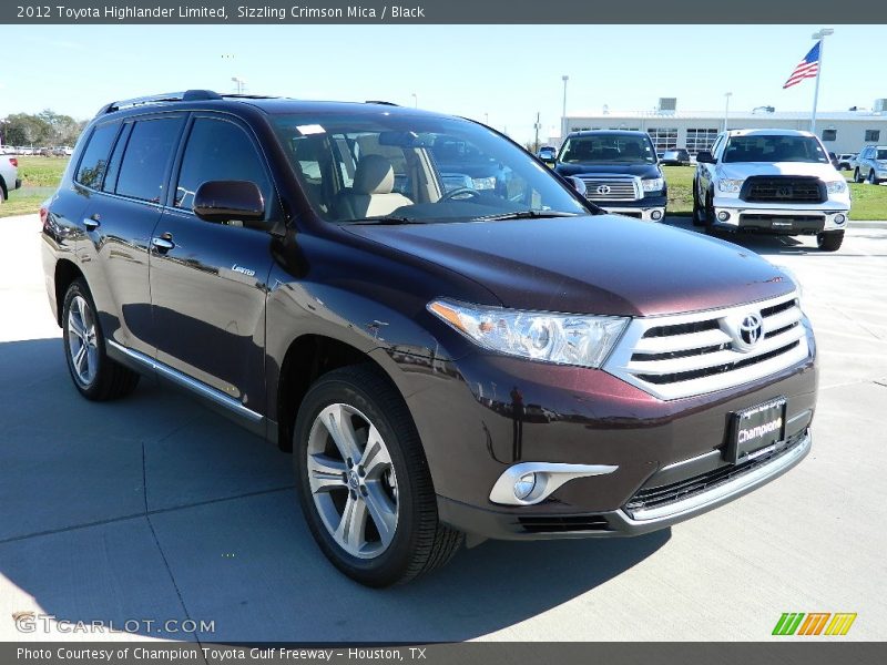 Sizzling Crimson Mica / Black 2012 Toyota Highlander Limited