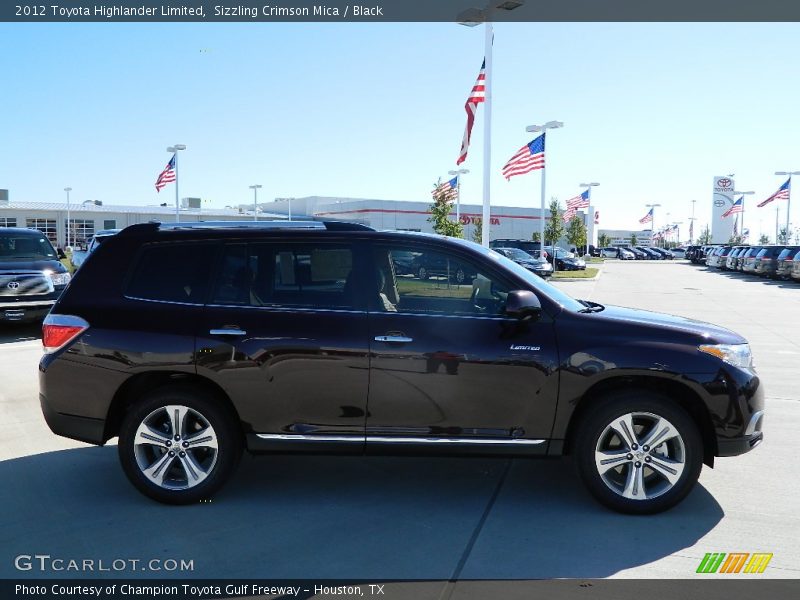 Sizzling Crimson Mica / Black 2012 Toyota Highlander Limited
