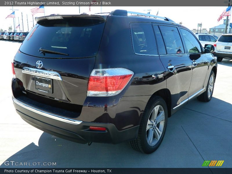 Sizzling Crimson Mica / Black 2012 Toyota Highlander Limited