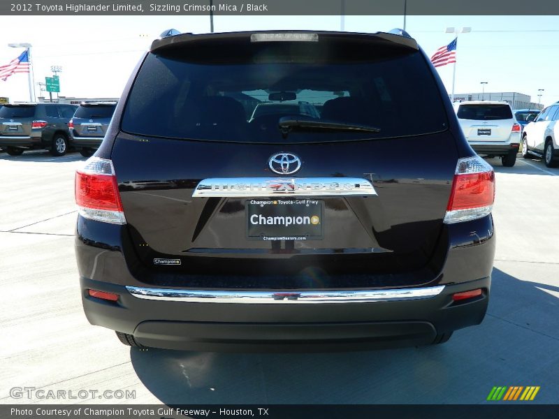 Sizzling Crimson Mica / Black 2012 Toyota Highlander Limited