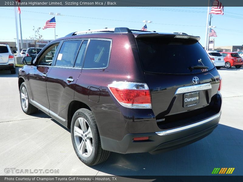 Sizzling Crimson Mica / Black 2012 Toyota Highlander Limited