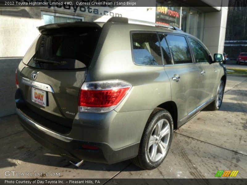Cypress Green Pearl / Sand Beige 2012 Toyota Highlander Limited 4WD