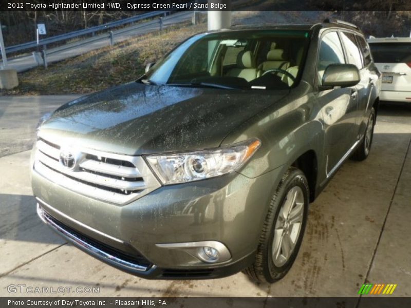 Cypress Green Pearl / Sand Beige 2012 Toyota Highlander Limited 4WD