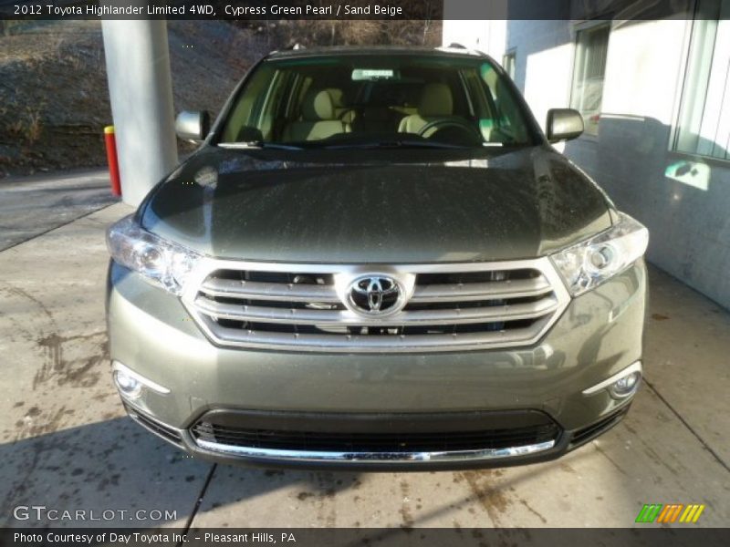 Cypress Green Pearl / Sand Beige 2012 Toyota Highlander Limited 4WD