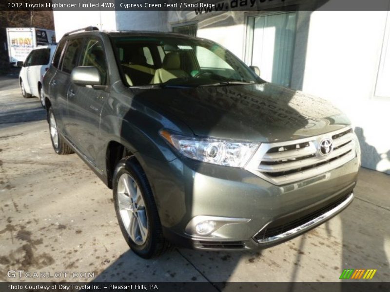 Cypress Green Pearl / Sand Beige 2012 Toyota Highlander Limited 4WD
