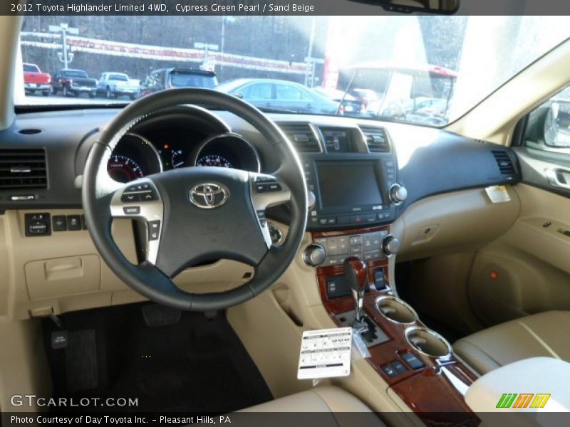 Cypress Green Pearl / Sand Beige 2012 Toyota Highlander Limited 4WD
