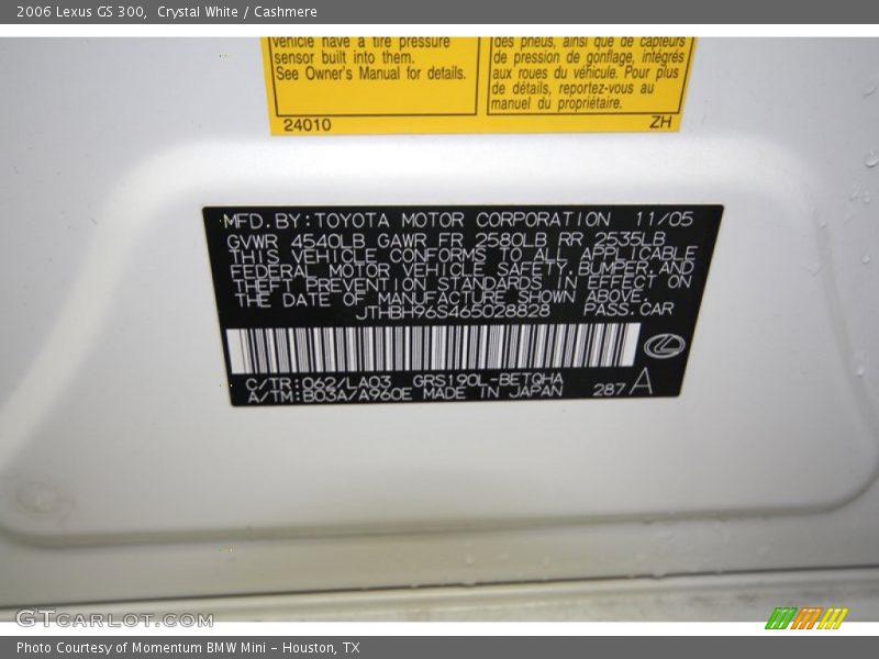Crystal White / Cashmere 2006 Lexus GS 300