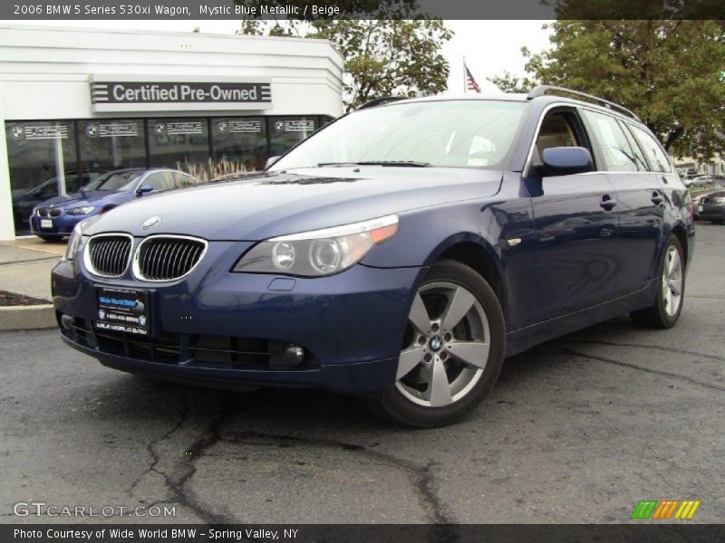 Mystic Blue Metallic / Beige 2006 BMW 5 Series 530xi Wagon