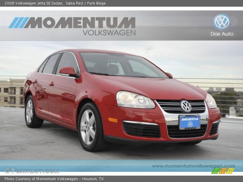 Salsa Red / Pure Beige 2008 Volkswagen Jetta SE Sedan
