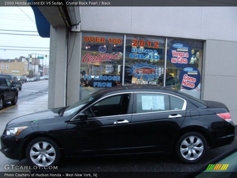 Crystal Black Pearl / Black 2009 Honda Accord EX V6 Sedan