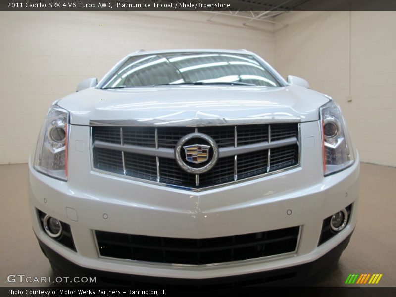 Platinum Ice Tricoat / Shale/Brownstone 2011 Cadillac SRX 4 V6 Turbo AWD