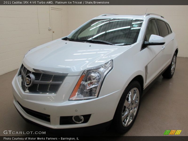 Platinum Ice Tricoat / Shale/Brownstone 2011 Cadillac SRX 4 V6 Turbo AWD