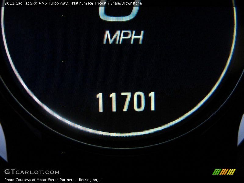 Platinum Ice Tricoat / Shale/Brownstone 2011 Cadillac SRX 4 V6 Turbo AWD