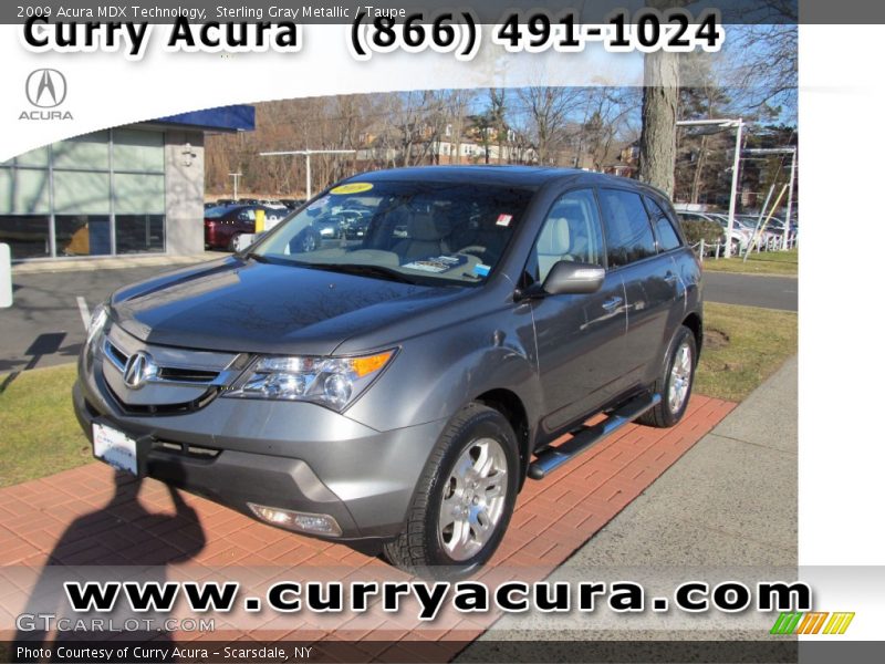 Sterling Gray Metallic / Taupe 2009 Acura MDX Technology